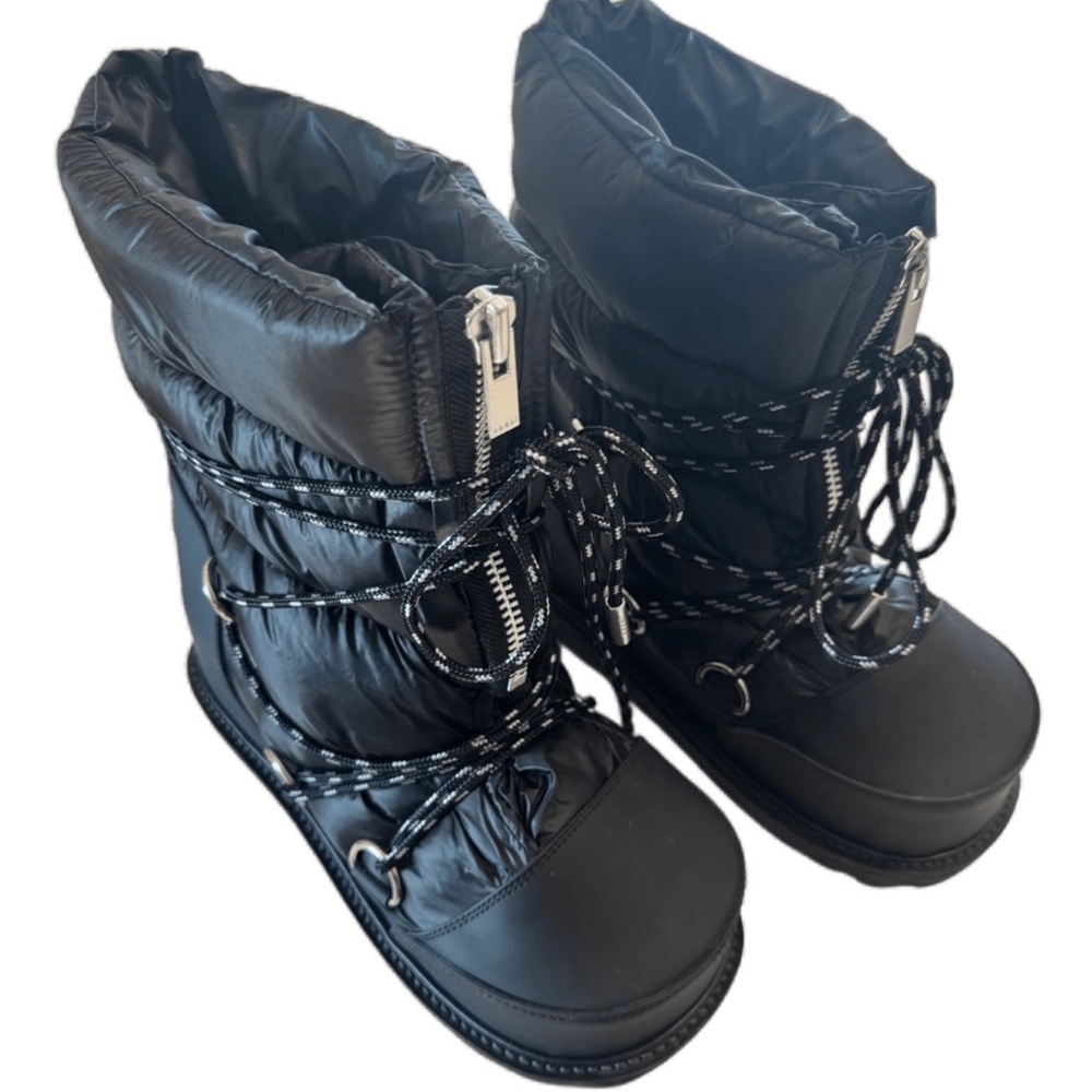 Sacai Quilted Lace-up Ankle Boots
